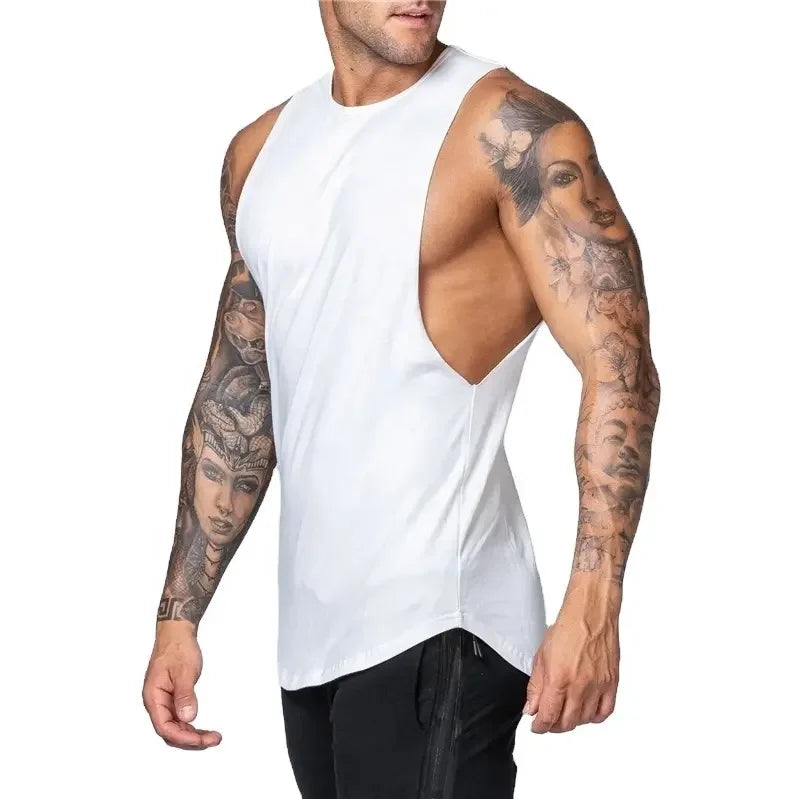 Custom Sports Plus Size Breathable Comfortable Cotton Gym Tank Top for Men Fitness