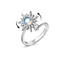 Women Spinner Rings Rotatable Jewelry Rotating Adjustable Sun Flower  Moonstone Spinning Fidget Rings for Anxiety