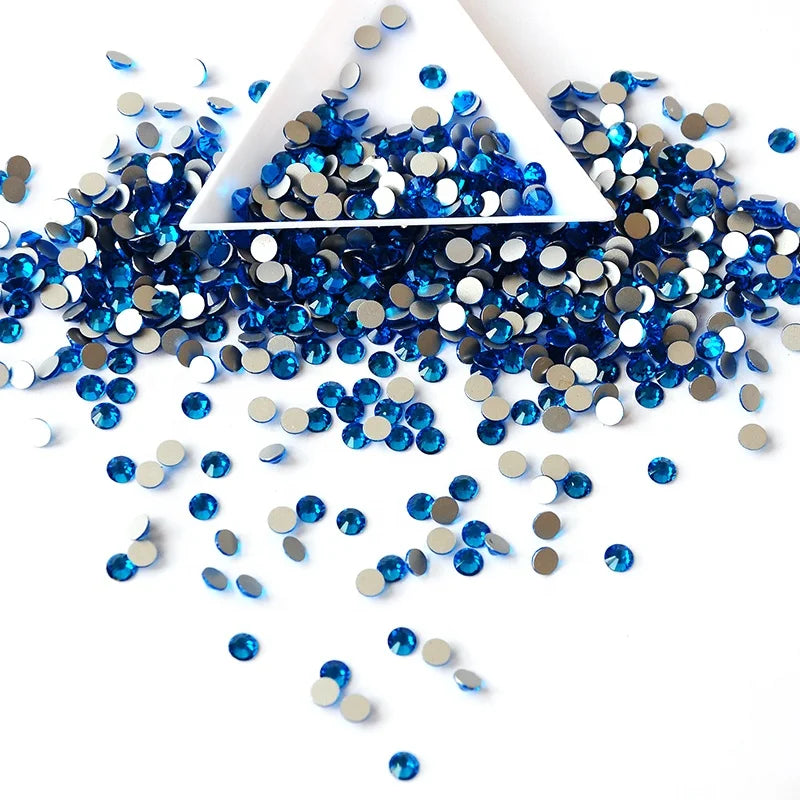 Capri Blue Non Hotfix  Rhinestone Flat Back Crystal Embroidery  Rhinestones for Wedding Dress
