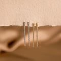 Dainty Pendientes De Acero Inoxidable Stainless Steel Long Drop Earrings Gold Plated Zircon Tassel Tennis Chain Earring Women