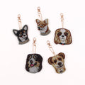 Wholesale Animal Diamond Painting Keychains DIY 5pcs Cute Dogs 5d Diamond Painting Keychain Kits for Adults