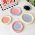Korean-style Underglaze Hand-painted Chubby Ceramic Plate Dessert Cake Fruit Plate