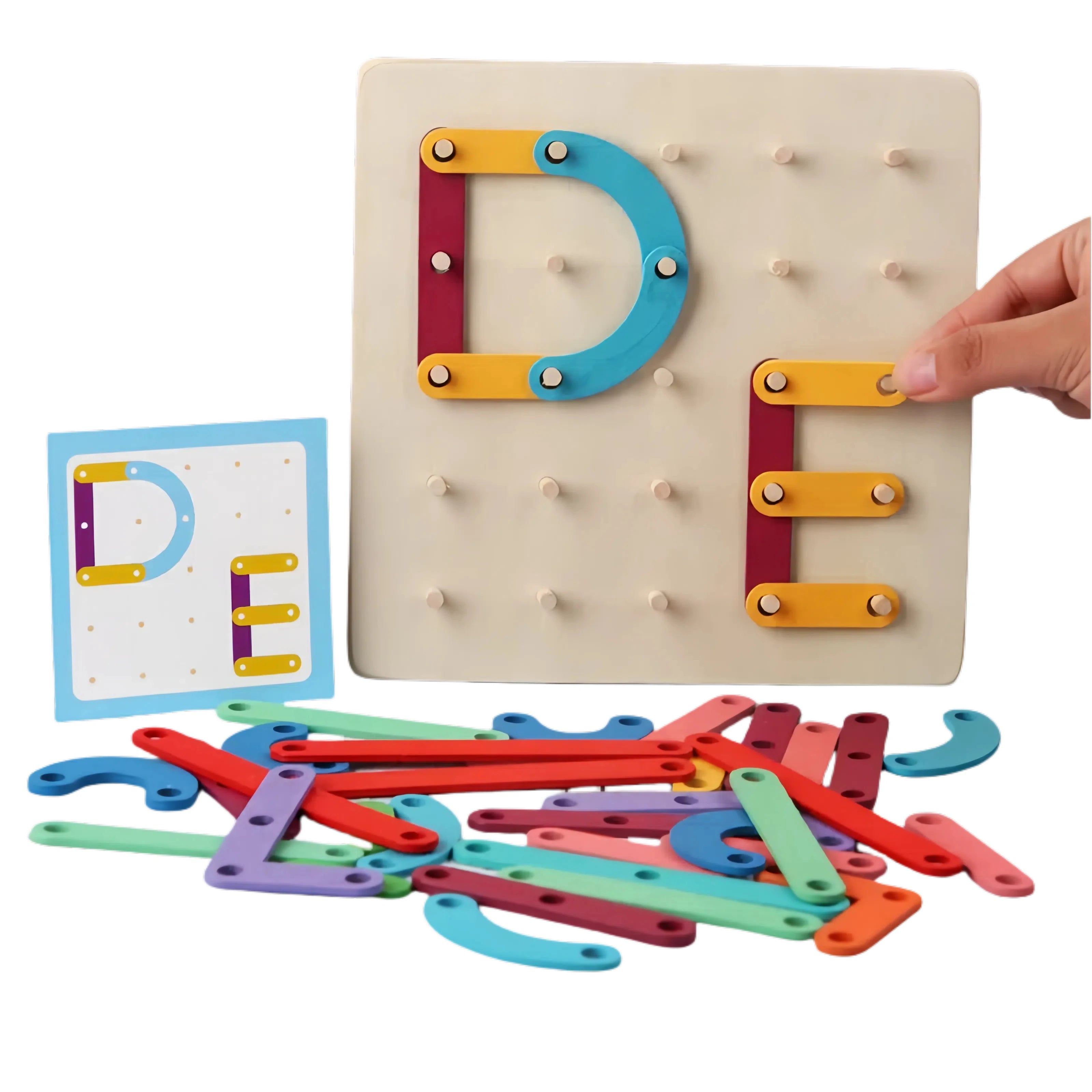 Hot Sell Montessori Math Teaching AIDS Nail Board Graphic Puzzle Early Education Wooden Puzzle Toy