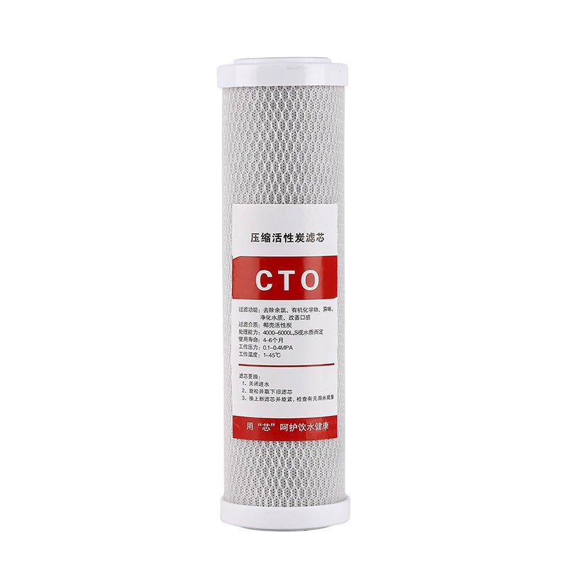 10 Inch Cto Compressed Activated Carbon Filter element Suitable for Water Purification System Filtration