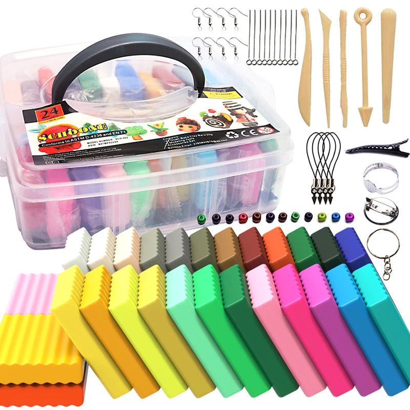 >24 Colors 20g Reusable Non Toxic Educational DIY Toy Set Handmade Polymer Clay