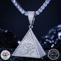 Hiphop Jewellery Mens Luxury 925 Sterling Silver VVS Moissanite Diamond Iced Out Evil Eye Pyramid Pendant Necklace