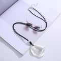 TongLing European Vintage Necklace Black Rope Strand Silver Plated Irregular Loop Adjustable Pendant Necklace