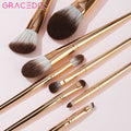 Gracedo 8pcs Gold New Premium Makeup Brush Set Vegan Makeup Brush Set Makeup Brush Sets with My logo