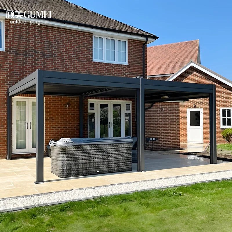 Waterproof Bioclimatic Awning Cover Waterproof Louvre Roof Louver Gazebo Outdoor Aluminum Pergola