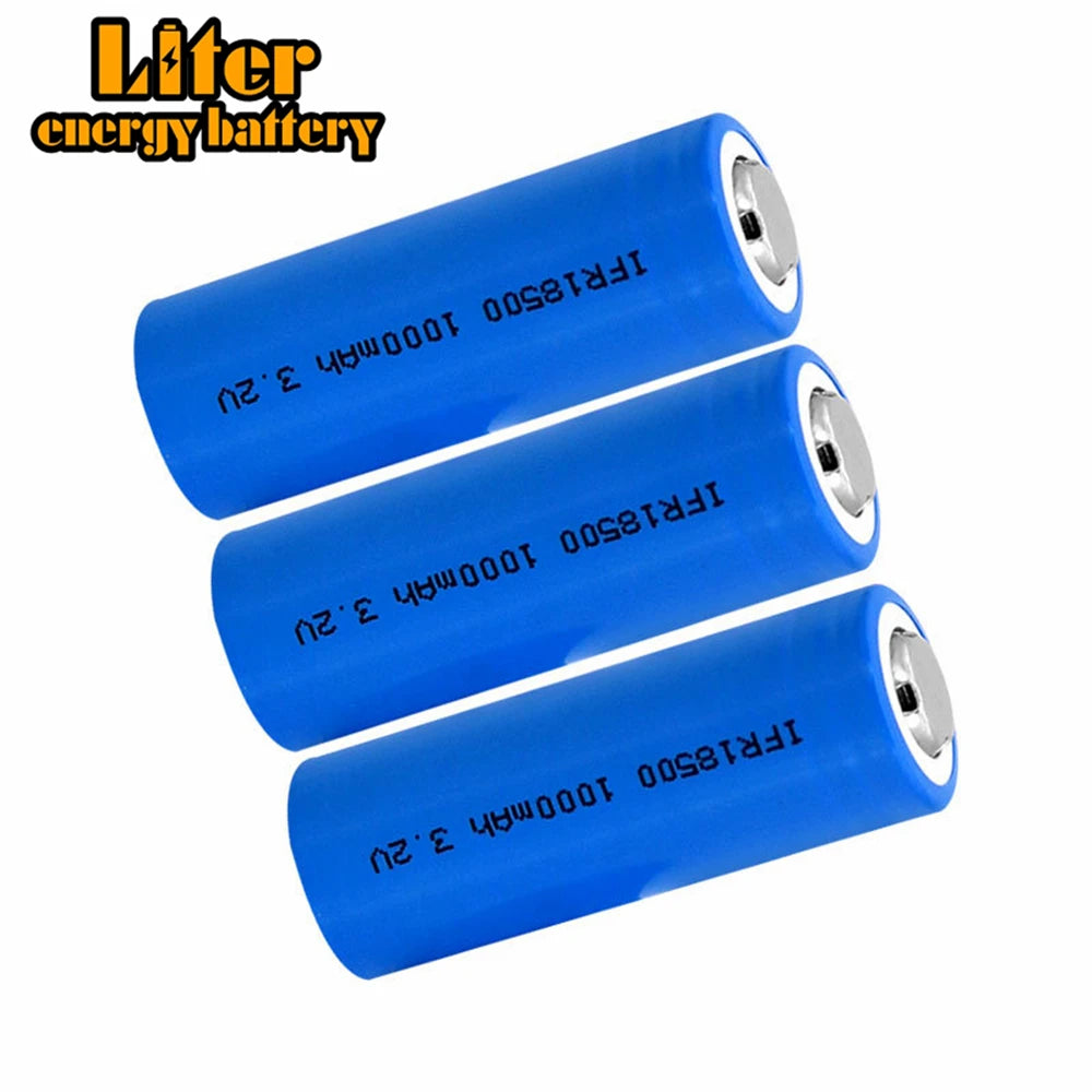 Lithium Battery Lifepo4 18500 3.2v 1000mAh 2000mah High Discharge Rate Battery Cell