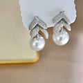 E2262 11-12mm DIY Natural Freshwater Pearl Charm Earrings Mounting Accessory 925 Sterling Silver Gold Plated  Jewelry for Women