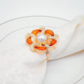 Wholesale Custom Metal Pearl Flower Napkin Holder Acrylic Napkin Ring for Wedding Table Decoration