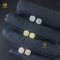 New Arrivals Cute Shining Diamond Cut Style Hip Hop White Gold Plated S925 Flawless Moissanite Diamond Screw Back Stud Earrings