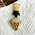 Souvenirs New Fashion Meta Africa Negro Egypt King Tribal Chief Pin Button Badge Brooch