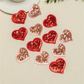 Factory Wholesale Custom Iron on 4.5*5cm  Embroidery Red  Pink  Heart  Sequin Patches for Clothing Bag Decoration
