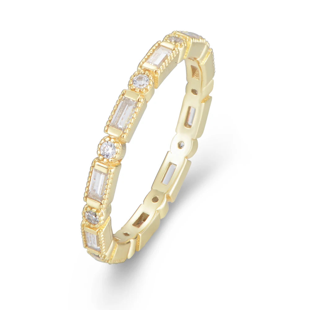 Peishang 925 Sterling Silver Latest Women's  Wedding Geometric Cubic Zircon Ring