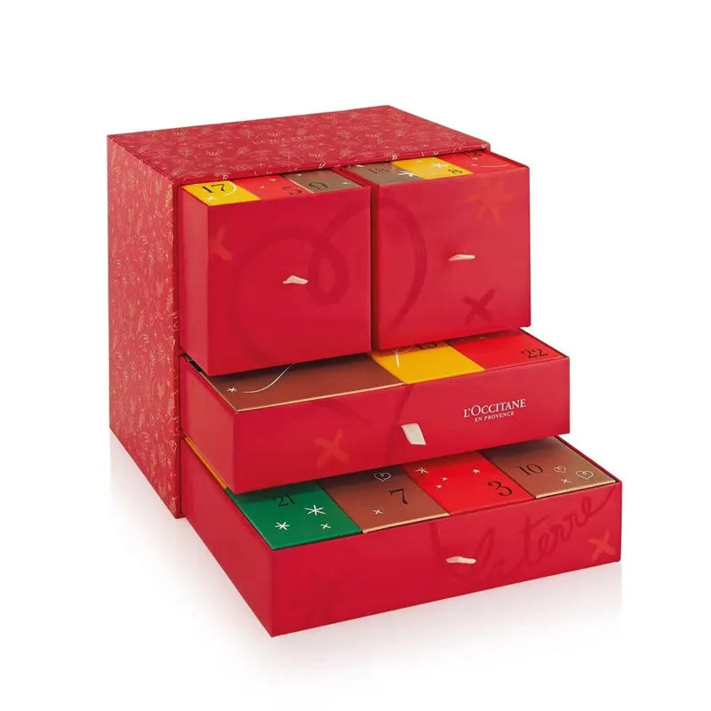 Custom 12 Day Luxury Christmas Chocolate Cardboard Paper Box Cookie Packaging Baby Memory Box Advent Calendar Box