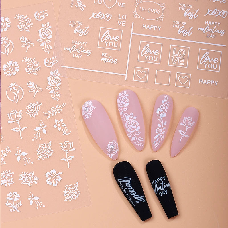 Best Selling Nail Art Stickers for Women Nails Flower for Nail Art Decals for Girls