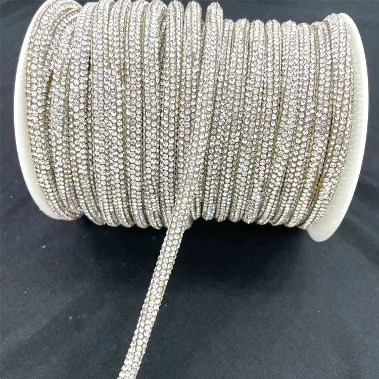 S589 New Arrival  Luxury Crystal  Rhinestone Cord for Hoodies Crystal 6mm Rhinestone Rope