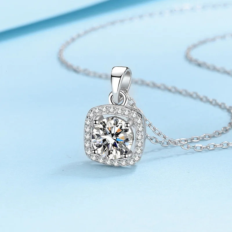 1ct 2ct Vvs Gra Certified Moissanite Necklace Woman Hip Pop Jewelry Custom Luxury Fine Jewelry 925 Sterling Silver Trending