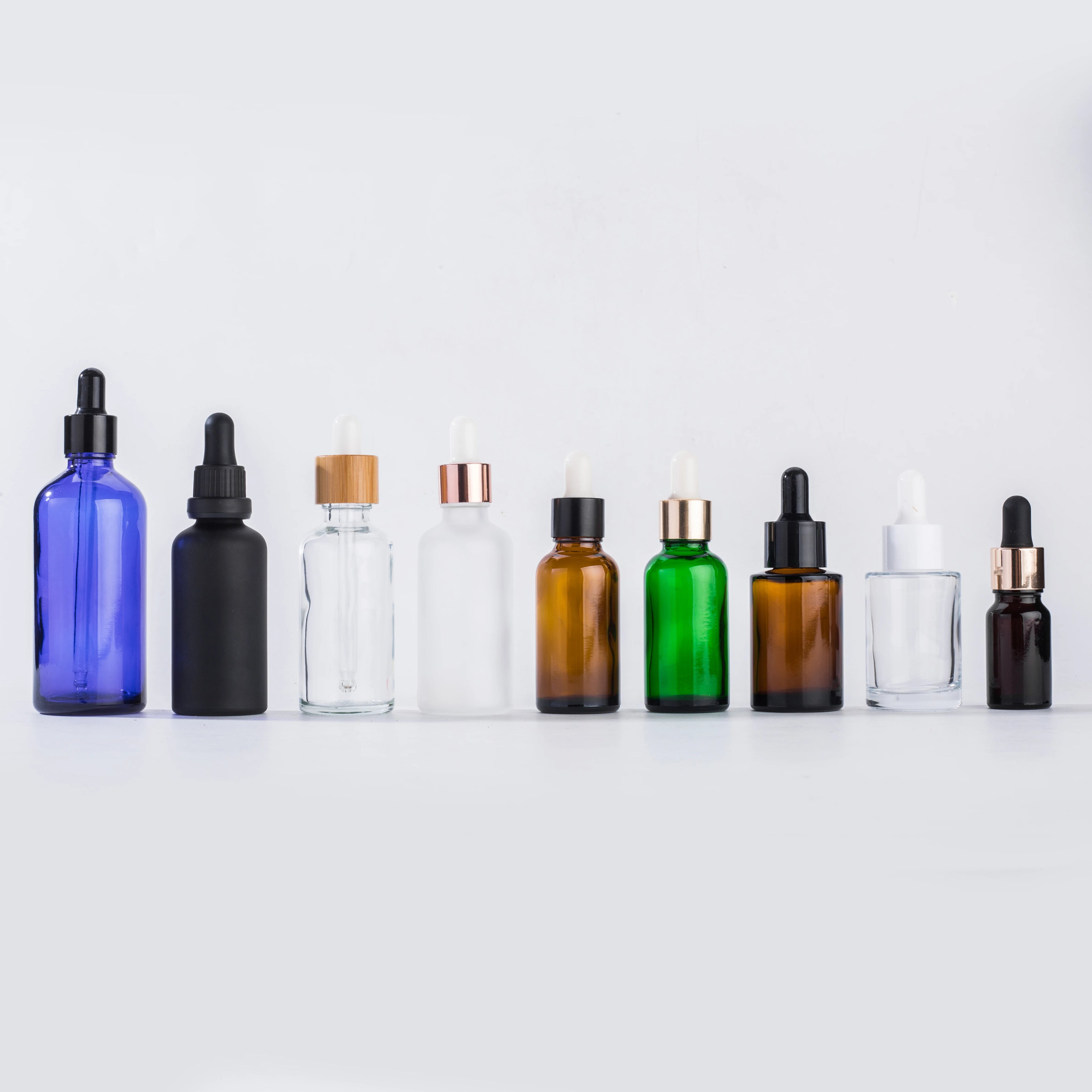 Empty 30ml Flat Shoulder clear Glass Dropper Bottle Cosmetic Skin Care Essential Oil Essence Packaging Container