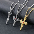 Trendy Stainless Steel Punk Style Demon Slayer Pendant Necklace with 14K Gold Plated Third Party Certified for Men