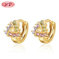 Trendy Iced Out Snake Huggie Earrings Small Hoops 18k Plated Cubic Zirconia Wholesale Jewelry in China