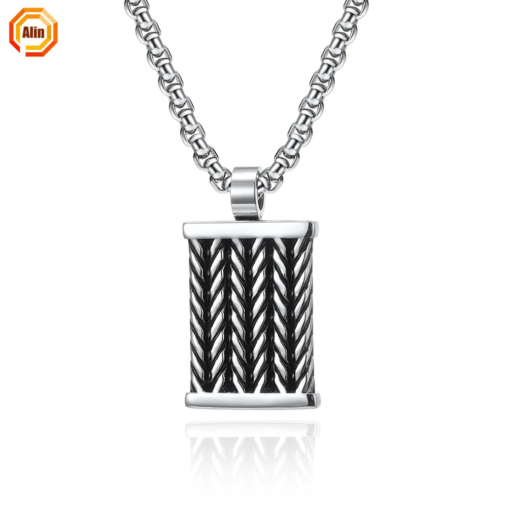 Hip Hop Mens Pendants Custom Twisted Wire Stainless Steel Pendant Men's Necklaces Jewelry