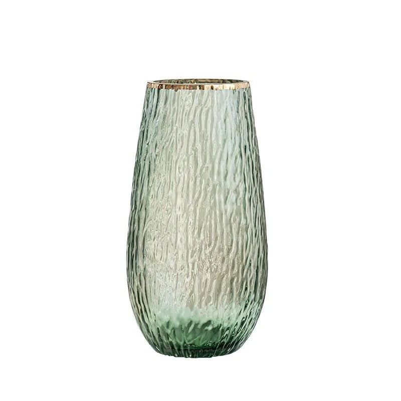 Elegant Minimalist Hand-Painted Golden Ring Tabletop Vase Transparent Crystal Glass Flower Wedding Home Gardening Decoration MegaBDM
