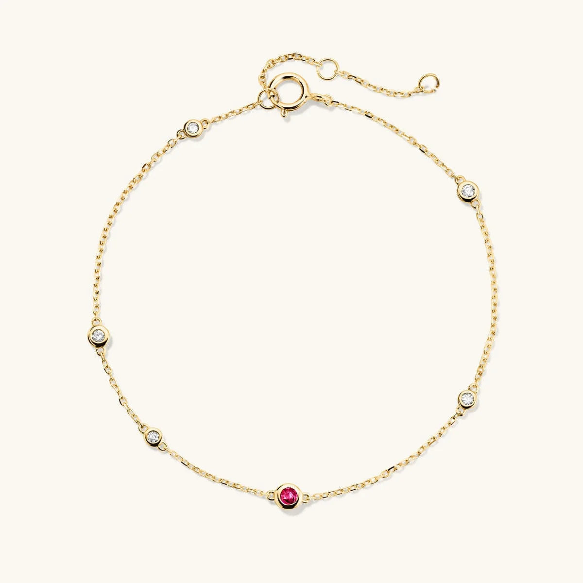 LOZRUNVE 925 Sterling Silver Bezel Gemstone Fashion Statetion Charm Bracelet Women