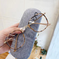 Jiuling Eyewear Thin Tr90 Round Frame Spectacles clear Optical Eyeglasses Women Retro Leopard Frame Glasses Eyeglass