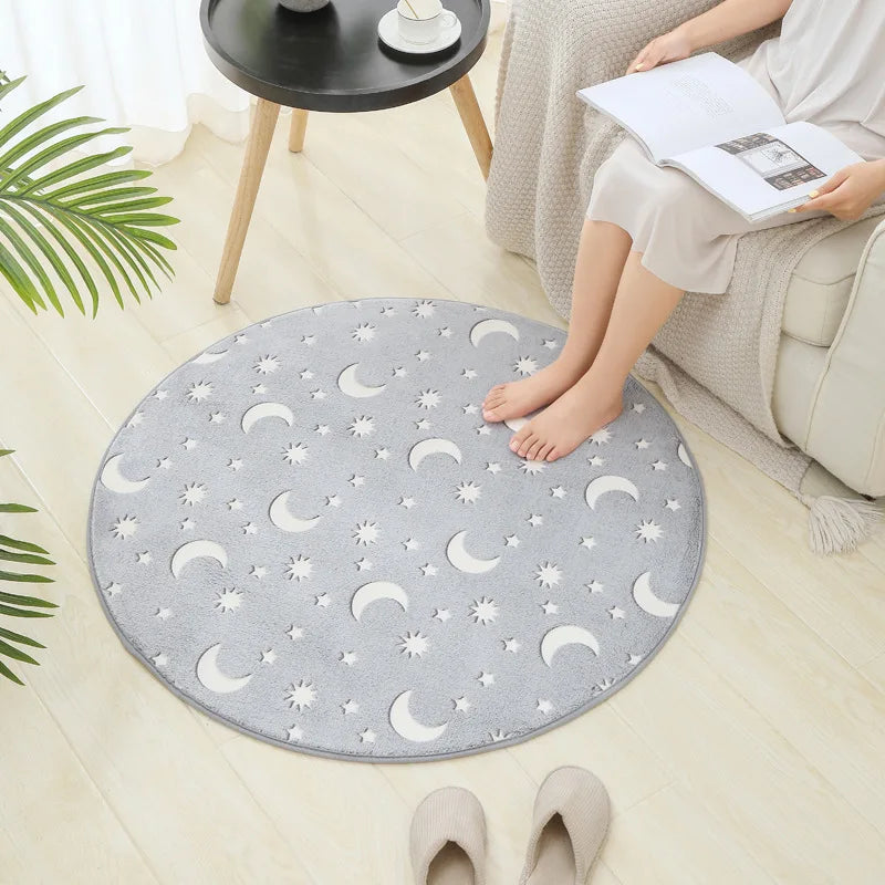 New Design Best Selling Glow Dark Modern Thick Low Pile PET Friendly All-Season Non-Slip Bedroom Living Room Rug Machine Made