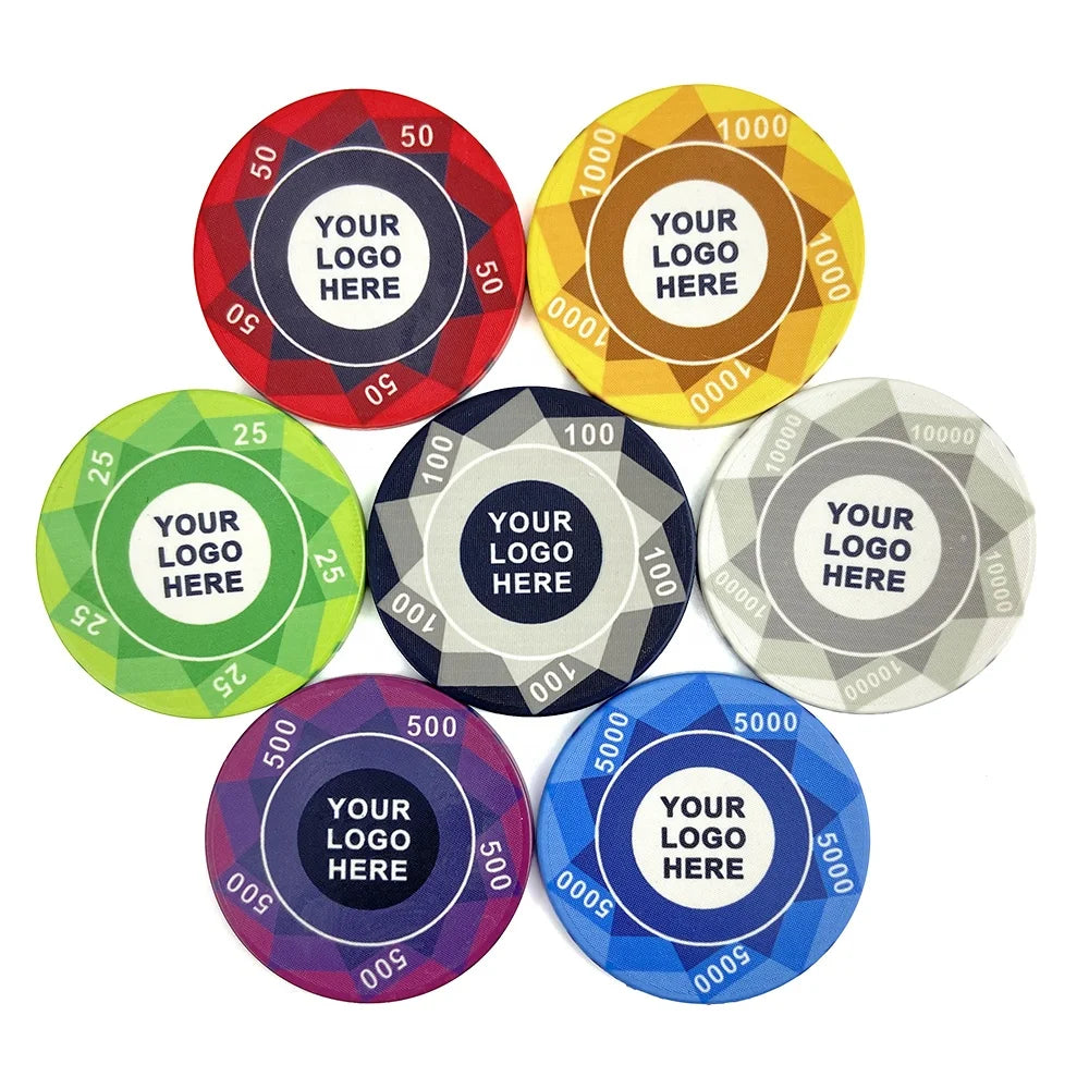 Wholesale 39mm Ept Ceramic Poker Chips 10g Free Design Your logo Professional Factory Cheap Price for Casino Entertainment Game