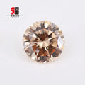 Baifu 1.0-3.0mm Light Champagne CZ Stones 5A Round Brilliant Cut Loose Cubic Zirconia