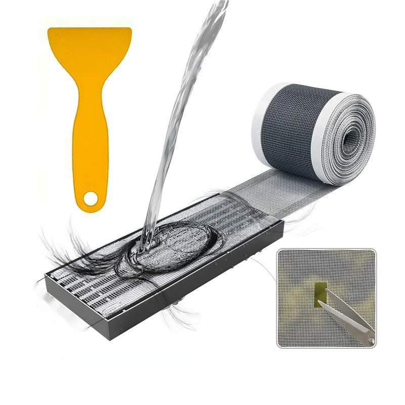 Disposable DIY Shower Drain Cover Mesh Stickers Hair Catcher for Bathroom Bathtub Kitchen