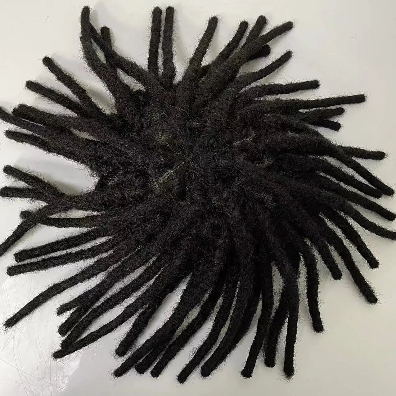 In Stock Dreaklock Afro Kinky Curly Quality Human Remy Hair Wigs Full Pu Cheap Thinskin Skin Base Toupee for Black Men