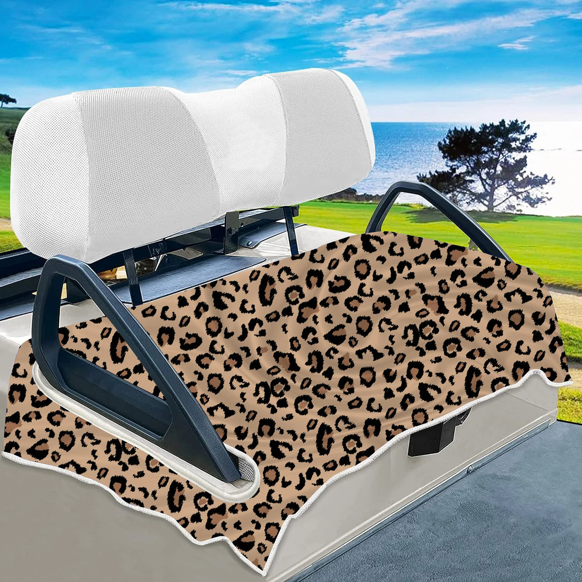 100% Microfiber Eco-friendly Super Durable & Soft Easy Install Clean Anti-hot Customizable Size Golf Cart Seat Cover with Holes