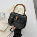Vintage Designer Women Handbag for Women Shoulder Bags Ladies PU Leather Travel Bag Lady Bamboo Shapes Handle Branded Women Bags