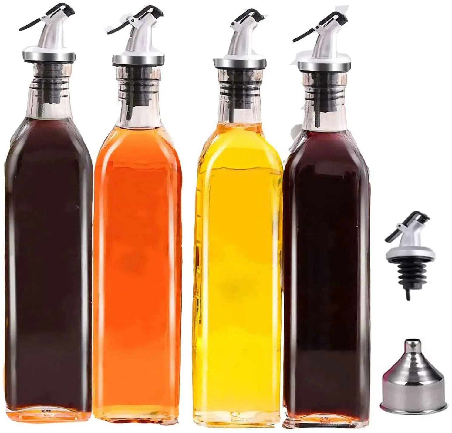 Empty Olive Oil Glass Bottle Olive Oil Dispenser with Measurements and Spray Vegetable Oil Dispenser for Cooking