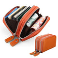 Small Genuine Leather Wallet RFID Blocking Credit Card Holder Wallet Bag for Women Genuine Leather