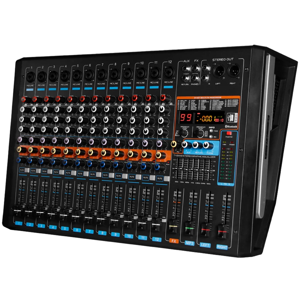 Biner GM12X Professional Hot Selling Built-in 99 Kinds of DSP 12-channel 750+750W Audio Power Amplifier MegaBDM