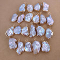 12-14mm Irregular Gilt Edge Keshi Bead Connector Accessories for Jewelry Making Female