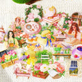 25pcs/pack Rendezvous in the Flower Season Series PET Daily Handbook Stickers Floral Decoration Material MegaBDM