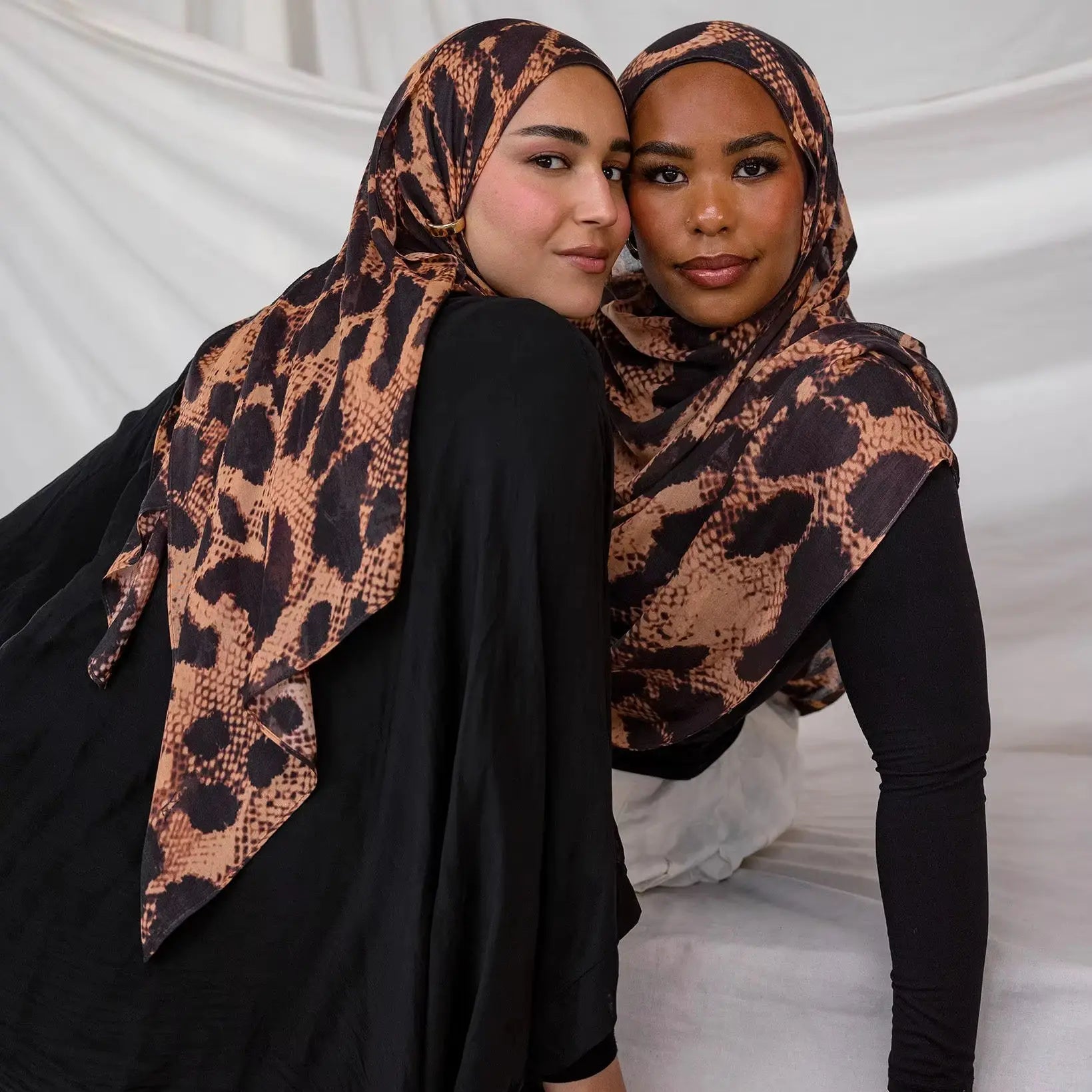 Spring Summer Cool Bohemian Style Modal 40 Double-Sided Printing Headscarf Fashion Watercolor Marble Print Hijab for Women