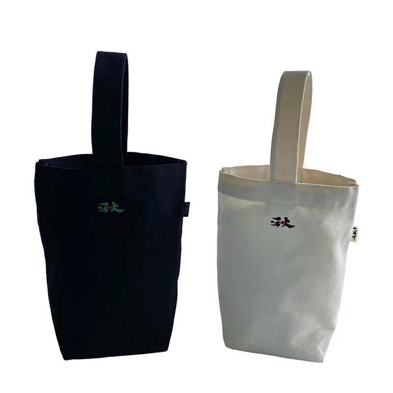 Factory Directly Sale Black and White Spot Mini Portable Canvas Tote Bag Lovely Custom Logo Canvas Gift Hand Bag