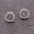 925 Siver Micro Pave Round Hoop Stud Jhumka Earring