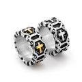 Punk Retro Jewelry Stainless Steel Men's Cross Christian Rings