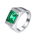 Factory Wholesale Custom Popular Jewelry Gemstone 925 Sterling Silver Men's White Gold Diamond Wedding Band Shiny Rings Foe Men
