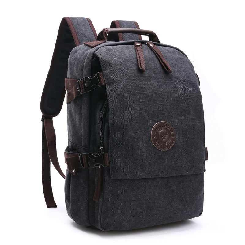 Unisex Exquisite Canvas Laptop Backpack Vintage Style School Bags Set Zipper Closure Waterproof Anti-Theft Guys Girls Travel