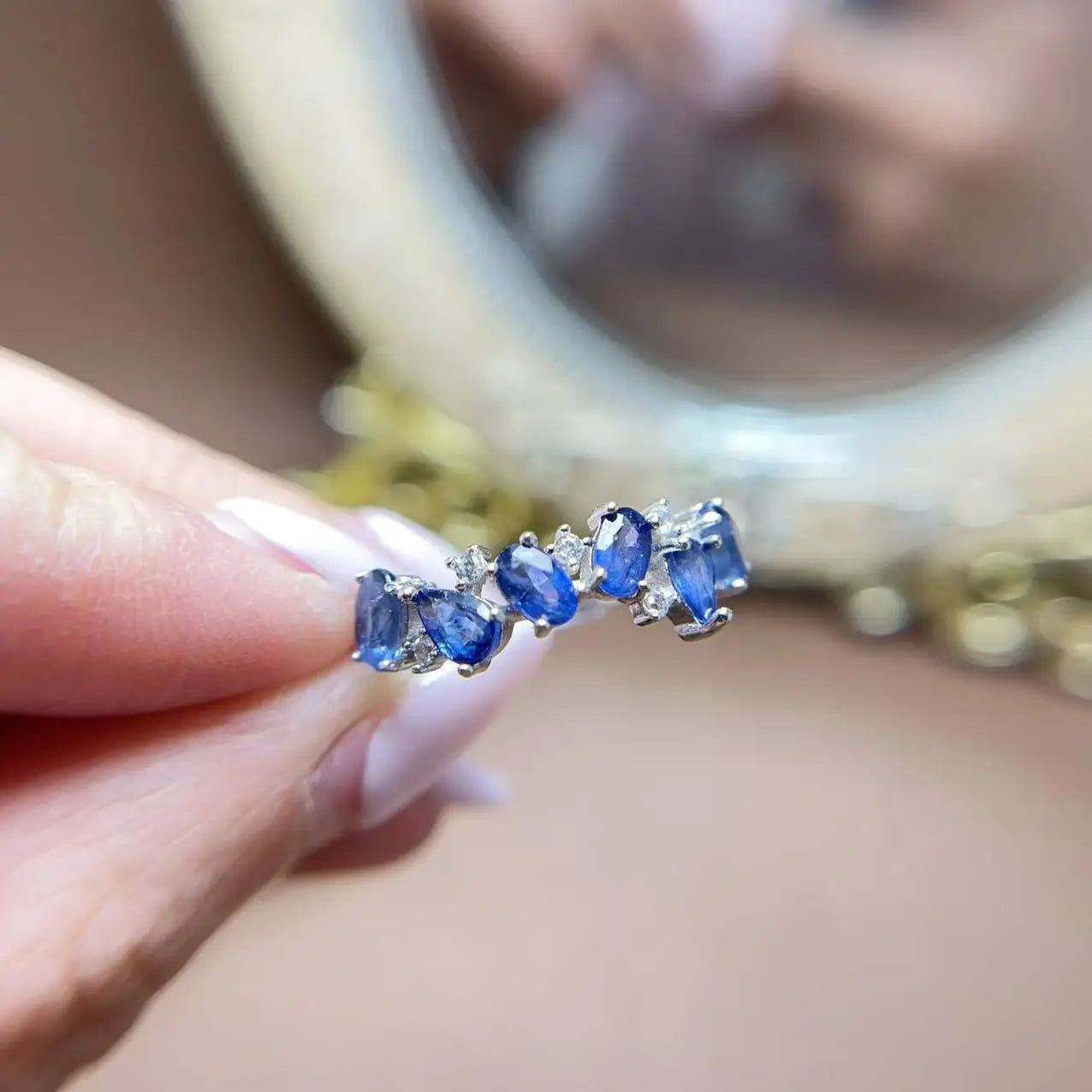 Hot Popular 9254 Sterling Silver Natural Gemstone Classic Oval Cut Wedding Fashion Jewelry Women Ring Wholesale